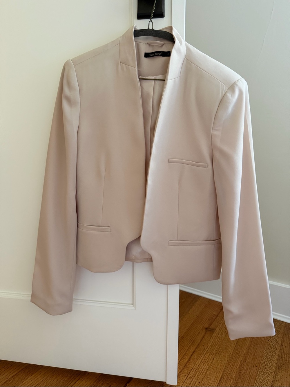 Neutral / Blush Collarless Blazer